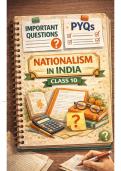 Class 10 CBSE history nationalism in India pyq &plus; timeline &plus; important questions 