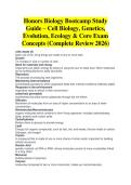 Honors Biology Bootcamp Study Guide  &ndash; For the High Achiever