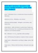 WEB WOC Seminars Questions with Correct Verified Answers&period; Latest 2026-2027&period; Graded A
