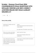 Scripter - Genesys Cloud Exam 2026 COMPREHENSIVE EXAM QUESTIONS WITH DETAILED VERIFIED AND 100&percnt; CORRECT ANSWERS BRAND NEW EXAM ALREADY GRADED A&plus;&excl;&excl;