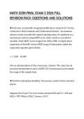 MATH 225N FINAL EXAM 2 2026 FULL REVISION PACK QUESTIONS AND SOLUTIONS