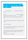 WOCN Wound Exam&period; Questions with Correct Verified Answers&period; Latest 2026-2027&period; Graded A