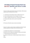 PN Medical-Surgical Nursing Final Exam 2026-2027 Questions And Answers Graded A&plus;
