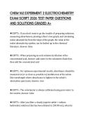 CHEM 162 EXPERIMENT 2 ELECTROCHEMISTRY EXAM SCRIPT 2026 TEST PAPER QUESTIONS AND SOLUTIONS GRADED A&plus;