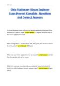 Ohio Stationary Steam Engineer Exam &vert;Newest Complete Questions And Correct Answers 