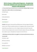 NR 511 Exam 2&colon; Differential Diagnosis - Chamberlain  University Updated and Latest Questions and Correct  Answers with Rationale