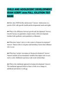 CHILD AND ADOLESCENT DEVELOPMENT EXAM SCRIPT 2026 FULL SOLUTION TEST BANK