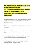 MEDICAL SURGICAL NURSING CONCEPTS FOR INTERPROFESSIONAL COLLABORATIVE CARE 9E IGNATAVICIUS UPDATED REVIEW PAPER 2026 QUESTIONS AND CORRECT ANSWERS GRADED A&plus;