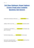 3rd Class Stationary Steam Engineer License Prep&vert; Latest Complete Questions And Answers