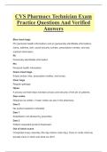 CVS Pharmacy Technician Exam Practice Questions And Verified Answers
