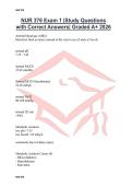 NUR 376 Exam 1 Study Questions with Correct Answers Graded A&plus; 2026