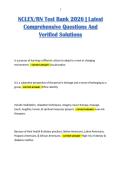 NCLEX&sol;RN Test Bank 2026 &vert; Latest Comprehensive Questions And Verified Solutions