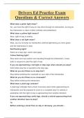 Drivers Ed Practice Exam Questions & Correct Answers