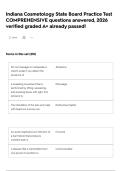 Indiana Cosmetology State Board Practice Test COMPREHENSIVE questions answered&comma; 2026 verified graded A&plus; already passed&excl;