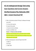ICC U5 Underground Storage Tank Lining  Exam Questions And Correct Answers  &lpar;Verified Answers&rpar; Plus Rationales 2026  Q&A &vert; Instant Download Pdf 