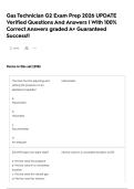 Gas Technician G2 Exam Prep  2026 UPDATE Verified Questions And Answers &vert; With 100&percnt; Correct Answers graded A&plus; Guaranteed Success&excl;&excl;