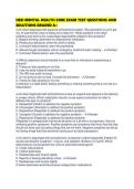 HESI MENTAL HEALTH CORE EXAM TEST QUESTIONS AND SOLUTIONS GRADED