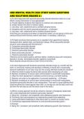 HESI MENTAL HEALTH 2026 STUDY GUIDE QUESTIONS AND SOLUTIONS GRADED