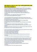 HESI MENTAL HEALTH 2026 TEST PAPER QUESTIONS AND SOLUTIONS GRADED