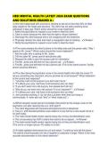 HESI MENTAL HEALTH LATEST 2026 EXAM QUESTIONS AND SOLUTIONS GRADED