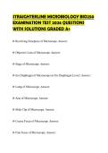 STRAIGHTERLINE MICROBIOLOGY BIO250 EXAMINATION TEST 2026 QUESTIONS WITH SOLUTIONS GRADED A&plus;