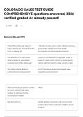 COLORADO SALES TEST GUIDE COMPREHENSIVE questions answered&comma; 2026 verified graded A&plus; already passed&excl;