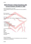NUR 376 Exam 3 &vert;Study Questions with Correct Answers &vert;Graded A&plus; 2026