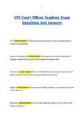 NYS Court Officer Academy Exam Questions And Answers 