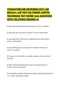 STRAIGHTERLINE MICROBIOLOGY LAB BIO250L LAB TWO CULTURING ASEPTIC TECHNIQUE TEST PAPER 2026 QUESTIONS WITH SOLUTIONS GRADED A&plus;