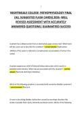 NIGHTINGALE COLLEGE- PATHOPHYSIOLOGY FINAL &lpar;ALL SUGGESTED FLASH CARDS&rpar; 2026 -WELL REVISED ASSESSMENT WITH ACCURATELY ANSWERED QUESTIONS&vert; GUARANTEED SUCCESS
