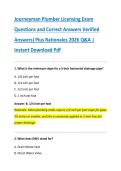 Master Plumber Licensing Exam Questions and Correct Answers &lpar;Verified Answers&rpar; Plus Rationales 2026 Q&A &vert; Instant Download Pdf