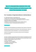 WGU C715 ORGANIZATIONAL BEHAVIOR FINAL EXAM 2026&sol;2027 &vert; Grade A Questions and Verified Answers &vert; 100&percnt; Correct &vert; Pass Guaranteed - A&plus; Graded