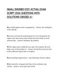 SMALL ENGINES ICEV ACTUAL EXAM  SCRIPT 2026 QUESTIONS WITH  SOLUTIONS GRADED A&plus; 