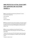 SNHD PROTOCOLS ACTUAL EXAM SCRIPT  2026 QUESTIONS AND SOLUTIONS  GRADED A&plus;