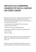 SNHD PROTOCOLS COMPREHENSIVE  EXAMINATION TEST 2026 FULL QUESTIONS  AND CORRECT ANSWERS