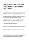 SNHD PROTOCOLS FINAL STUDY GUIDE  2026 COMPLETE SOLVED QUESTIONS  100&percnt; CORRECT