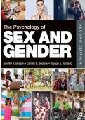 Test Bank The Psychology of Sex and Gender 2nd Edition by Jennifer Katherine Bosson Complete Exam Questions and Answers A&plus;
