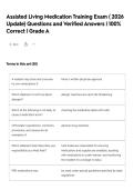 Assisted Living Medication Training Exam &lpar; 2026 Update&rpar; Questions and Verified Answers &vert; 100&percnt; Correct &vert; Grade A