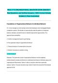 WGU C715 ORGANIZATIONAL BEHAVIOR EXAM 2026&sol;2027 &vert; Real Questions and Verified Answers &vert; 100&percnt; Correct Already Graded A &vert; Pass Guaranteed