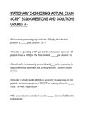 STATIONARY ENGINEERING ACTUAL EXAM  SCRIPT 2026 QUESTIONS AND SOLUTIONS  GRADED A&plus;