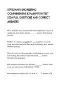 STATIONARY ENGINEERING  COMPREHENSIVE EXAMINATION TEST  2026 FULL QUESTIONS AND CORRECT  ANSWERS 