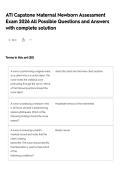 ATI Capstone Maternal Newborn Assessment Exam 2026 All Possible Questions and Answers with complete solution