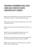 STATIONARY ENGINEERING FINAL STUDY  GUIDE 2026 COMPLETE SOLVED  QUESTIONS 100&percnt; CORRECT 
