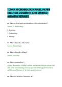 TCDHA MICROBIOLOGY FINAL PAPER 2026 TEST QUESTIONS AND CORRECT ANSWERS VERIFIED