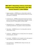 WGU D677- Elementary Literacy Curriculum  Complete Exam Study Questions with 100&percnt;  Correct Answers &vert; Latest Edition