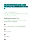 TCDHA PHARM ACTUAL EXAM PAPER 2026 QUESTIONS WITH ANSWERS GRADED A&plus;