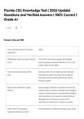 Florida CDL Knowledge Test &lpar; 2026 Update&rpar; Questions and Verified Answers &vert; 100&percnt; Correct &vert; Grade A&plus;