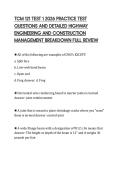 TCM 121 TEST 1 2026 PRACTICE TEST  QUESTIONS AND DETAILED HIGHWAY  ENGINEERING AND CONSTRUCTION  MANAGEMENT BREAKDOWN FULL REVIEW
