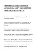 TEXAS PROMULGATED CONTRACTS  ACTUAL EXAM SCRIPT 2026 QUESTIONS  WITH SOLUTIONS GRADED A&plus; 