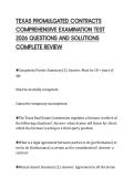 TEXAS PROMULGATED CONTRACTS  COMPREHENSIVE EXAMINATION TEST  2026 QUESTIONS AND SOLUTIONS  COMPLETE REVIEW